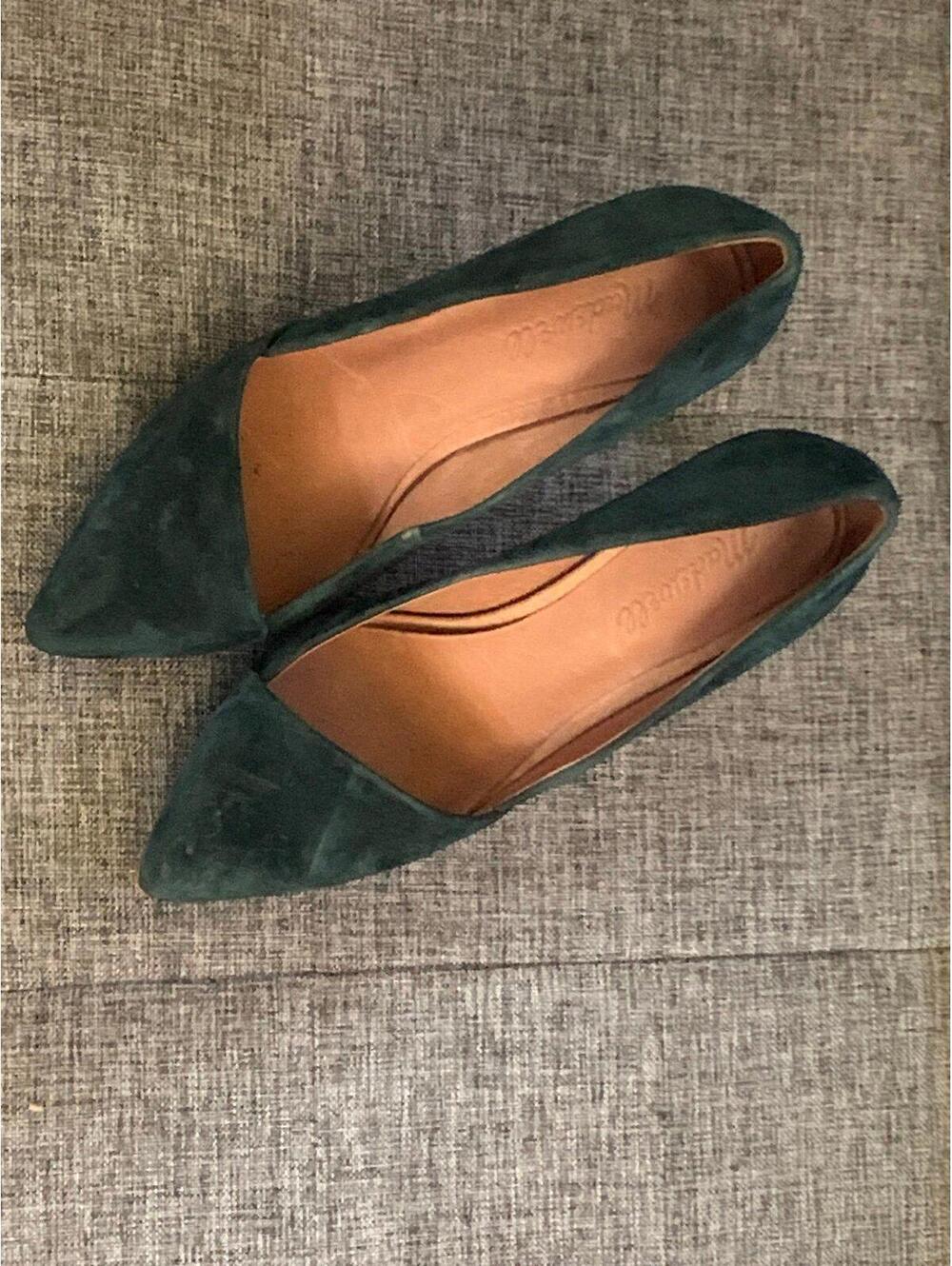 Green Heels Size 8 Beautiful Madewell suede heels - Picture 2 of 9